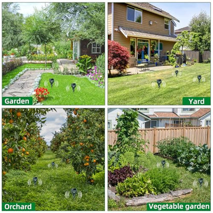 Mole Repellent Solar Powered, 4 Pack Snake & Skunk Repellent for Yard, view 4