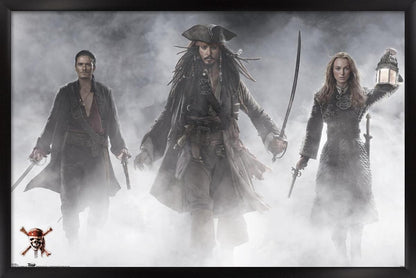Disney Pirates of the Caribbean: At World's End - Group Wall Poster, 22.375" x 34", Black Framed Version