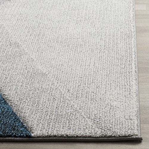 SAFAVIEH Hollywood Collection X-Large Area Rug - 11' x 15', Grey & Teal, Mid-Century Modern Design, Non-Shedding & Easy Care, Ideal for High Traffic Areas in Living Room, Bedroom (HLW710D)