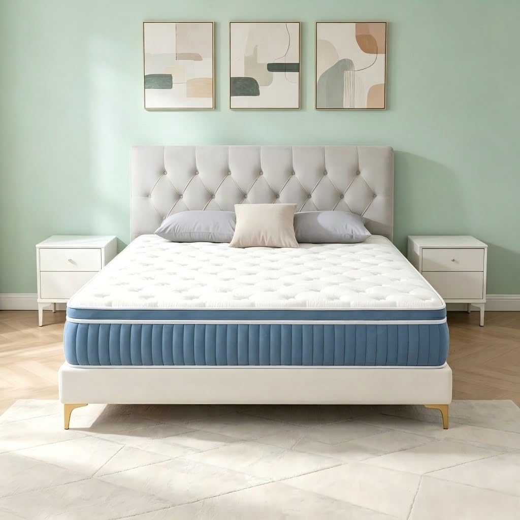 Full Size Mattress, 10 Inch Cooling Hybrid Full Mattress in a Box