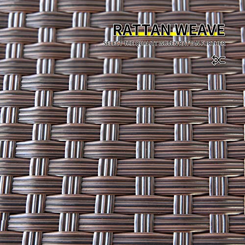 Goognice Outdoor PE Wicker Side Table with Storage Patio Resin Rattan End Table Square Container for Furniture Covers, Toys and Gardening Tools Brown