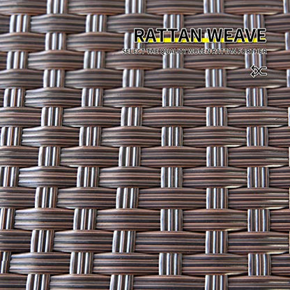Goognice Outdoor PE Wicker Side Table with Storage Patio Resin Rattan End Table Square Container for Furniture Covers, Toys and Gardening Tools Brown