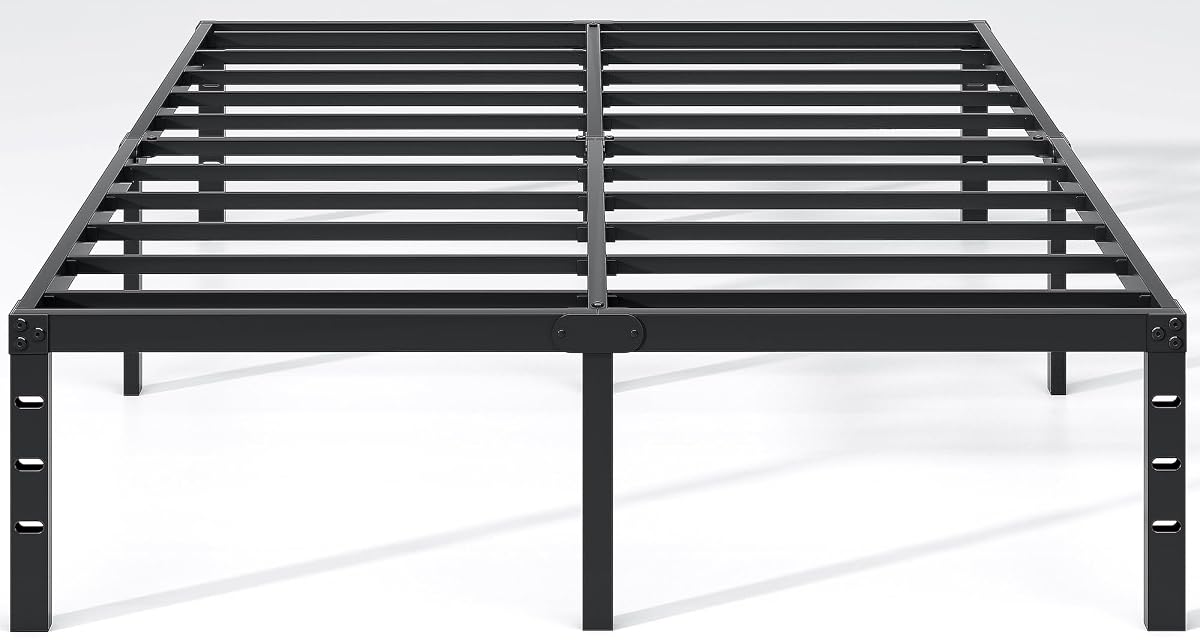 Metal Bed Frame,King Size Bed Frame with Storage Space,18 Inch