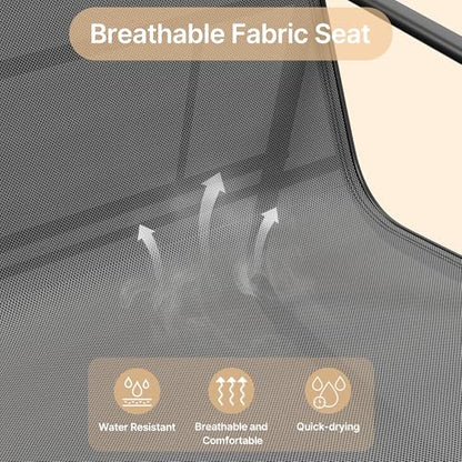 4 Piece Patio Furniture Set, Outdoor Conversation Set, with Glass Coffee Table, Loveseat, 2 Single Chairs, All Weather Textile Fabric, for Backyard, Balcony, Lawn, Garden, Poolside, Grey