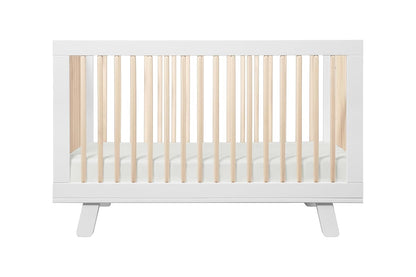 Babyletto Hudson 3-in-1 Convertible Baby Crib, White & Washed Natural | Baby Crib Converts to Toddler Bed & Daybed - GREENGUARD Gold Certified, Easy to Assemble - Includes Toddler Conversion Kit