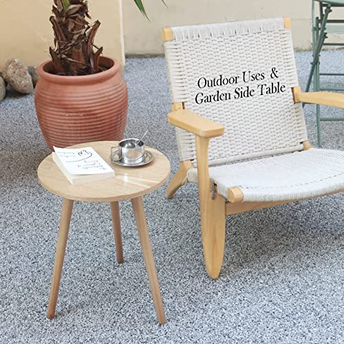 Side Table Round, Small Accent Table Nightstand Modern End Table for Living Room Bedroom Office Small Spaces, 15.7''Dia x 19.69''H(Natural Walnut)
