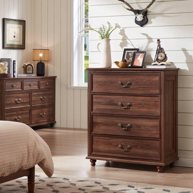 Farmhouse 4 Drawer Dresser for Bedroom, view 7