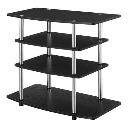 Designs2Go No Tools Highboy 4 -Tier TV Stand 31.5" - Entertainment Center for TVs up to 37 Inches, Modern TV Console with Shelves for Living Room, Family Room, Black