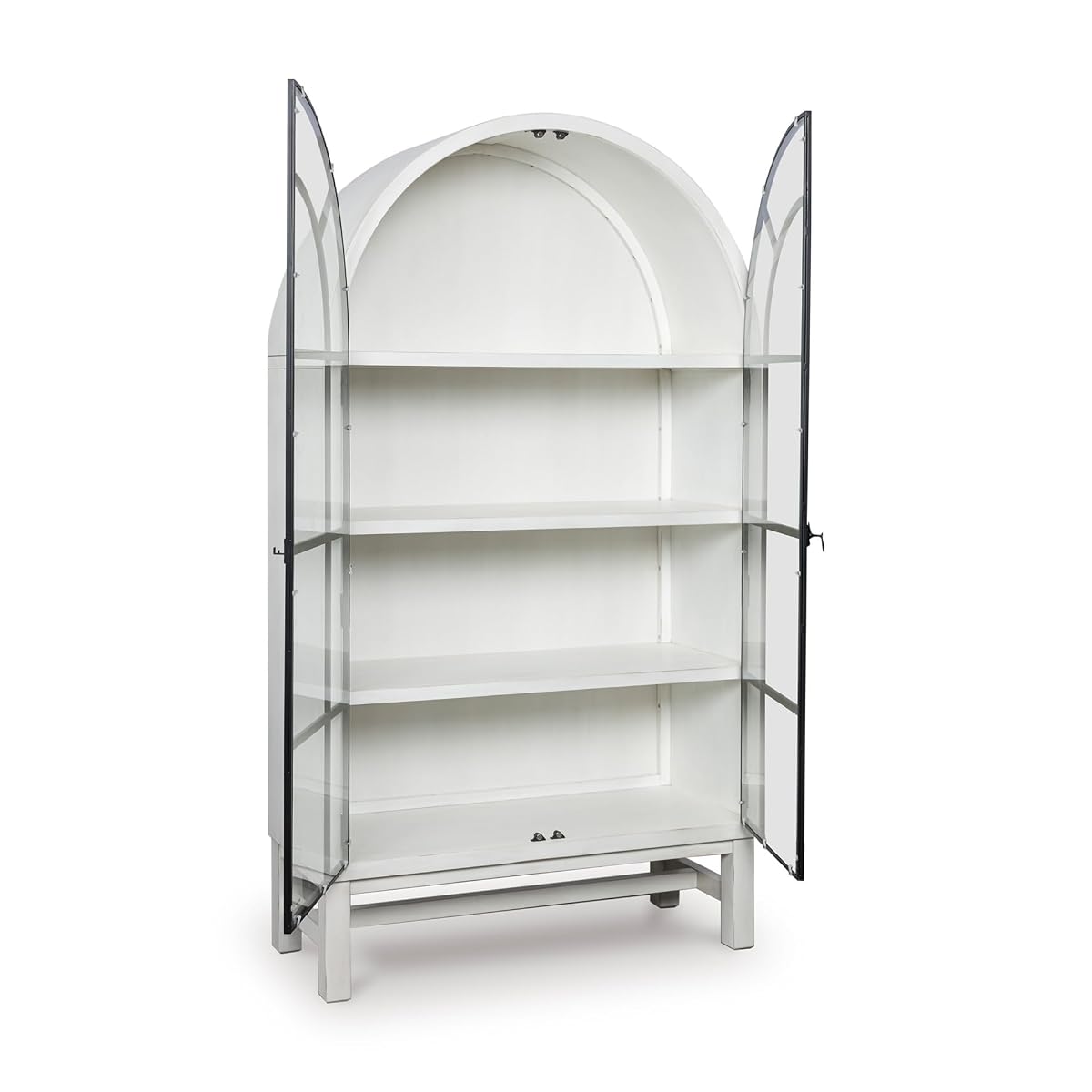 Signature Design by Ashley Basinger Display Cabinet, White Farmhouse