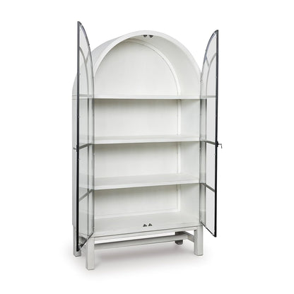 Signature Design by Ashley Basinger Display Cabinet, White Farmhouse