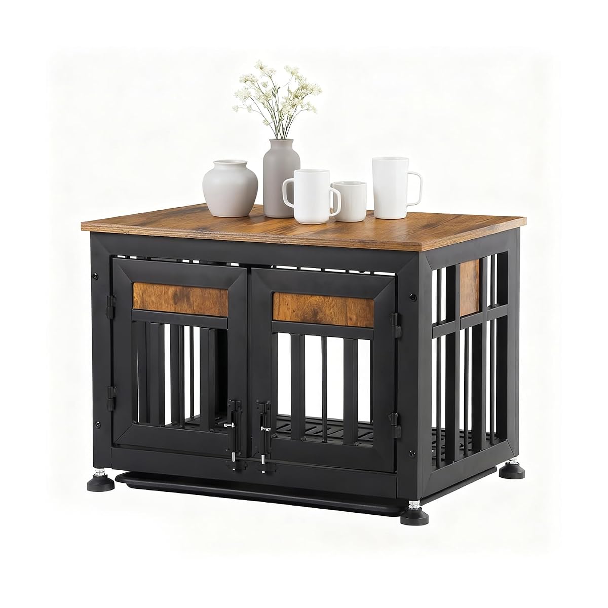 Dog Crate Furniture，26" Dog Kennel Furniture with Indestructible Metal