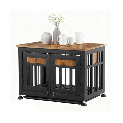 Dog Crate Furniture，26" Dog Kennel Furniture with Indestructible Metal