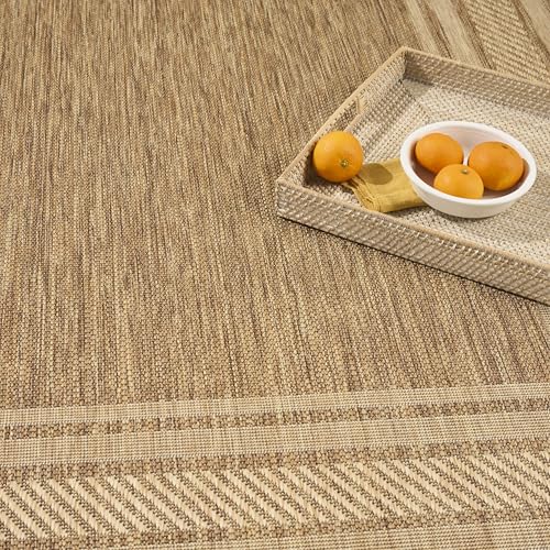 Home Horizon Indoor/Outdoor Natural 8' x 10' Area Rug - Easy Clean, Non Shedding, Bed Room, Living Room, Dining Room, Kitchen (8' x 10')