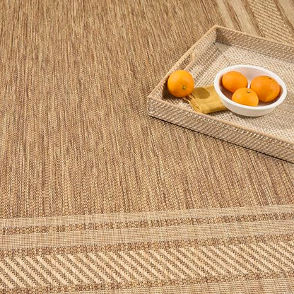 Home Horizon Indoor/Outdoor Natural 8' x 10' Area Rug - Easy Clean, Non Shedding, Bed Room, Living Room, Dining Room, Kitchen (8' x 10')