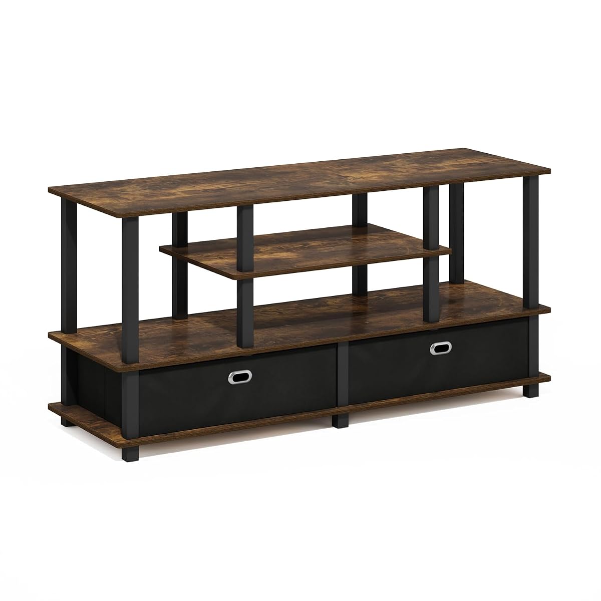Jaya TV Stand, 4-Tier Toolless Assembly Entertainment Center with Open Shelf