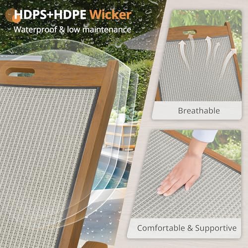 Chaise Lounge Chair, HDPS & HDPE Wicker Material, view 5