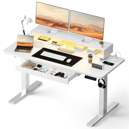 Electric Standing Desk with Drawers