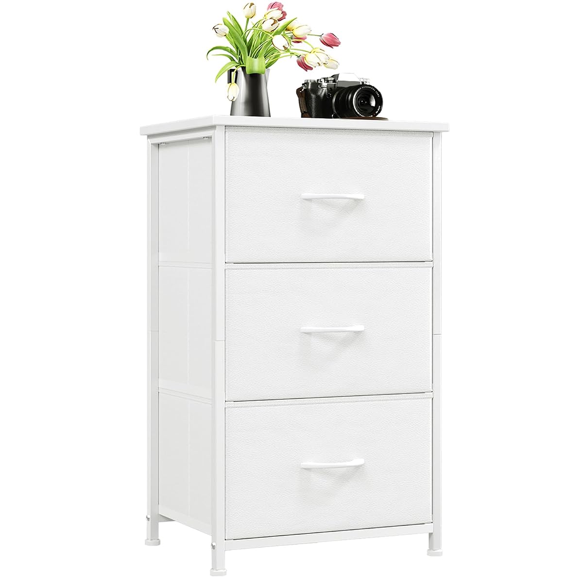 Small Dresser for Bedroom, 3 Drawer Storage Cabinet, White