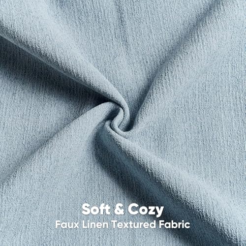 Pack of 2 Chenille Decorative Throw Pillow Covers 18x18 Inch,Soft Cozy Faux Linen Textured Cushion Case,Farmhouse Home Decor for Couch Living Room,Denim Blue