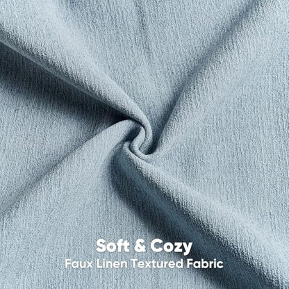 Pack of 2 Chenille Decorative Throw Pillow Covers 18x18 Inch,Soft Cozy Faux Linen Textured Cushion Case,Farmhouse Home Decor for Couch Living Room,Denim Blue
