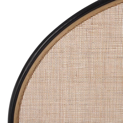 SAFAVIEH Furniture - Kurumi Queen Headboard - Black - Rattan & Solid Wood - Round Handwoven Design for Bedroom & Guest Room, 62.2" W x 2.8" D x 53.2" H (HBD8005A-Q)