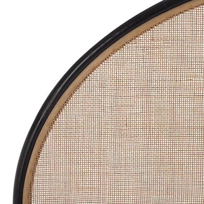SAFAVIEH Furniture - Kurumi Queen Headboard - Black - Rattan & Solid Wood - Round Handwoven Design for Bedroom & Guest Room, 62.2" W x 2.8" D x 53.2" H (HBD8005A-Q)