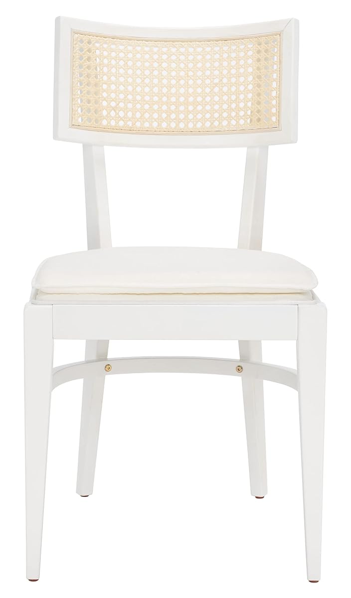 Safavieh Home Collection Galway Coastal White/Natural Cane Seat Cushion Dining Chair