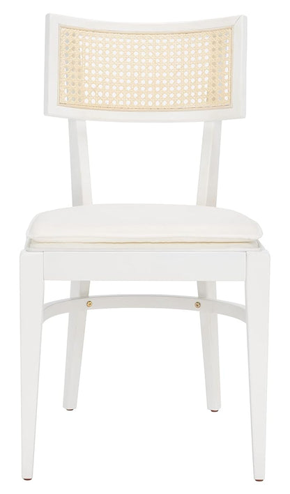 Safavieh Home Collection Galway Coastal White/Natural Cane Seat Cushion Dining Chair