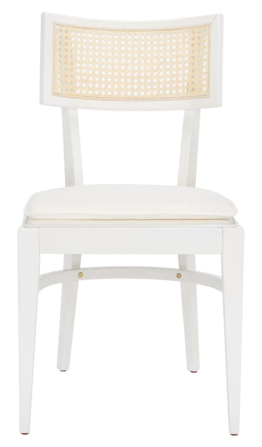 Safavieh Home Collection Galway Coastal White/Natural Cane Seat Cushion Dining Chair