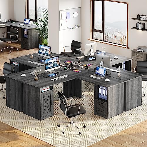 L Shaped Desk with Power Outlets, view 5