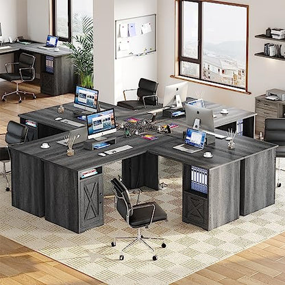 L Shaped Desk with Power Outlets, view 5