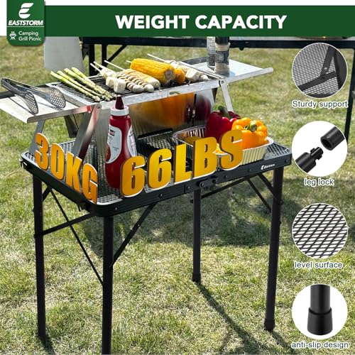 Folding Picnic Table for Grill Outdoor Camping Table with Portable Mesh Bag, Compact & Foldable for Easy Storage - Great for Picnic, Garden, Patio, Dining, BBQ, Party, Market 2Ft
