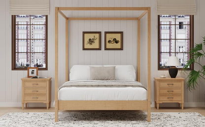 Queen Size Canopy Bed with Four Posters, view 9