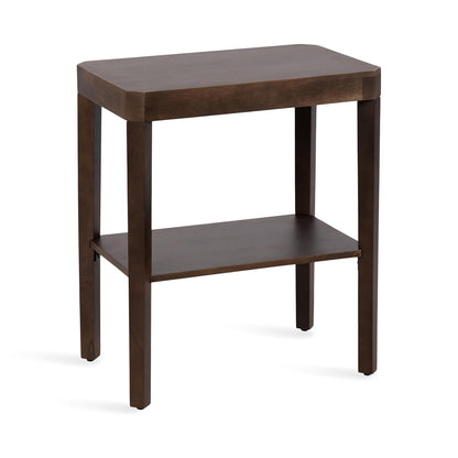 Talcott Modern Rectangle Wood Side Table; 22 x 14 x 26; Dark Brown; Transitional Decorative Two-Tier End Table for Use as a Bedroom Nightstand or Living Room Accent
