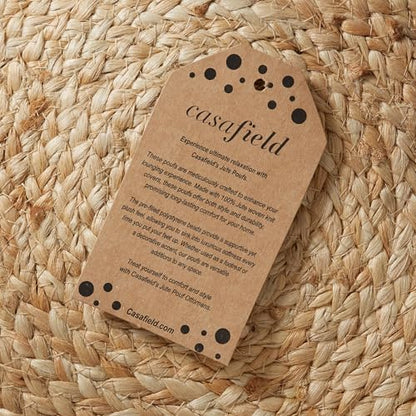Hand-Braided Jute Pouf Ottoman Footrest, 19" W x 19" D x 10-1/2" H, Round, view 9