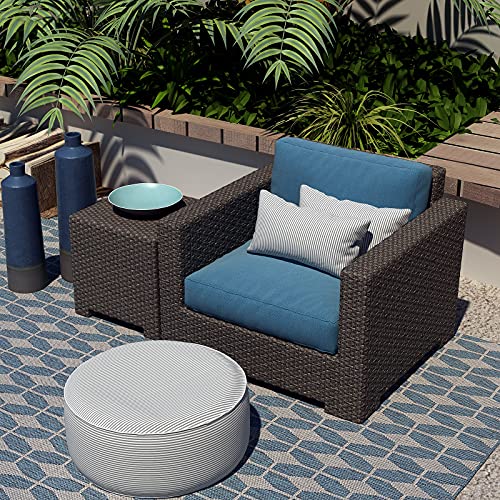 Outdoor/Indoor Lumbar Pillow Covers ONLY Patio Decorative Lumbar Pillow Cases Fade Resistant Cushion Cases for Outdoor Home Patio Furniture, 12” x 20” Pack of 2 - Stripe Grey
