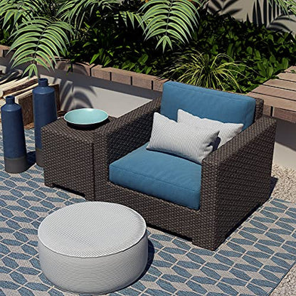 Outdoor/Indoor Lumbar Pillow Covers ONLY Patio Decorative Lumbar Pillow Cases Fade Resistant Cushion Cases for Outdoor Home Patio Furniture, 12” x 20” Pack of 2 - Stripe Grey
