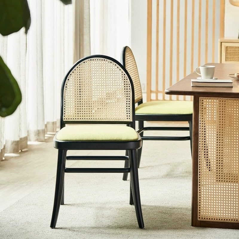 SONGCHAO Meeting Scandinavian Wicker Dining Chair Furniture Coffee Shop Backrest Household Retro Chairs Bedroom Chair