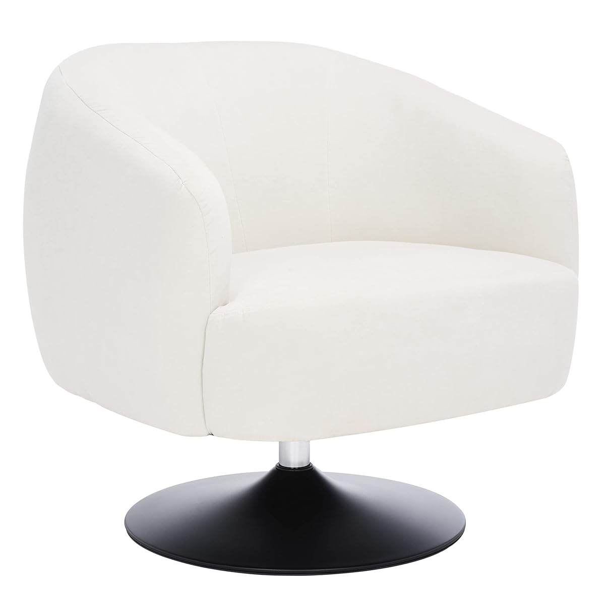 Home Collection Ezro Mid-Century Glam Cream Velvet Accent Swivel Chair