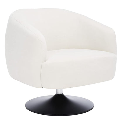 Home Collection Ezro Mid-Century Glam Cream Velvet Accent Swivel Chair