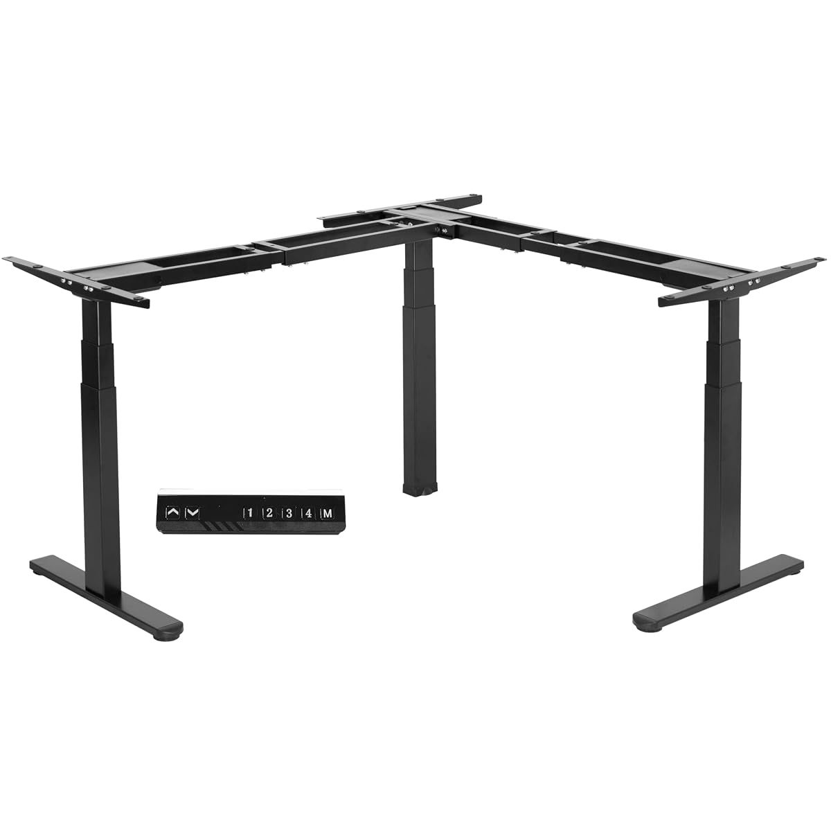 Black Electric Corner 3 Leg Standing Desk Frame, DESK-V130EB