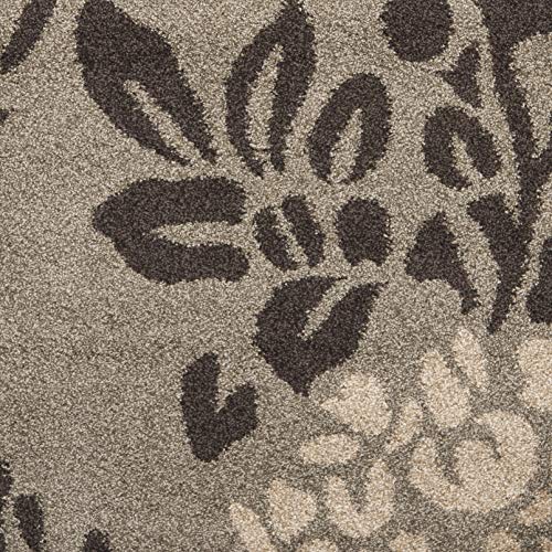 SAFAVIEH Florida Shag Collection Area Rug - 8'6" x 12', Smoke & Dark Brown, Floral Design, Non-Shedding & Easy Care, 1.2-inch Thick Ideal for High Traffic Areas in Living Room, Bedroom (SG456-7928)