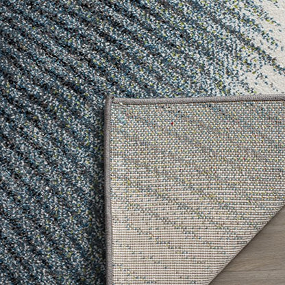 SAFAVIEH Hollywood Collection Runner Rug - 2'3" x 6', Grey & Teal, Mid-Century Modern Design, Non-Shedding & Easy Care, Ideal for High Traffic Areas in Living Room, Bedroom (HLW715D)