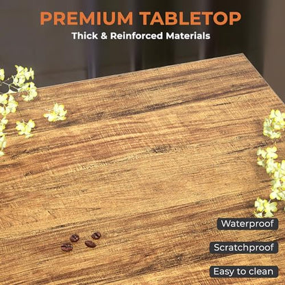 Rustic Living Room Coffee Table with 2 Tier Storage | X Metal Frame Square Center Table with Seamless One-Piece Tabletop,27.55 inch Sofa Table,Scratch-resistant,Walnut