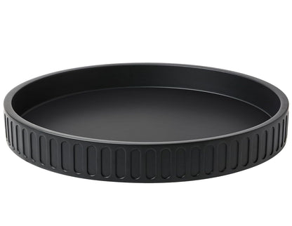 12in Decorative Tray for Coffee Table Tray Decor, Black 100% Solid Concrete Decorative Round Tray for Kitchen, Living Room, Home Decor