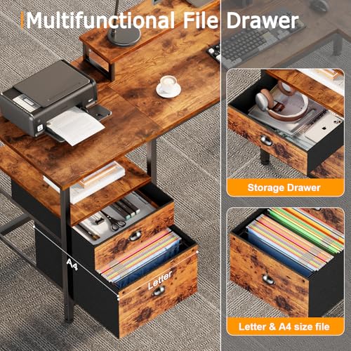 66” L Shaped Desk with Power Outlet, view 7