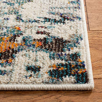 SAFAVIEH Madison Collection Runner Rug - 2'2" x 6', Grey & Blue, Modern Abstract Design, Non-Shedding & Easy Care, Ideal for High Traffic Areas in Living Room, Bedroom (MAD471F)