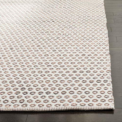 SAFAVIEH Montauk Collection Accent Rug - 3' x 5', Charcoal & Peach & Ivory, Handmade Cotton, Ideal for High Traffic Areas in Entryway, Living Room, Bedroom (MTK616H)