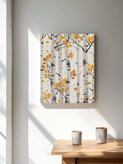 NuYeBiofx Thanksgiving Leaf Abstract Tree Canvas Wall Art Prints,30"x20" Framed Picture Artwork Watercolor Oil Painting Printed Canvas Oil Painting for Living Room Bedroom Office,Ready to Hang