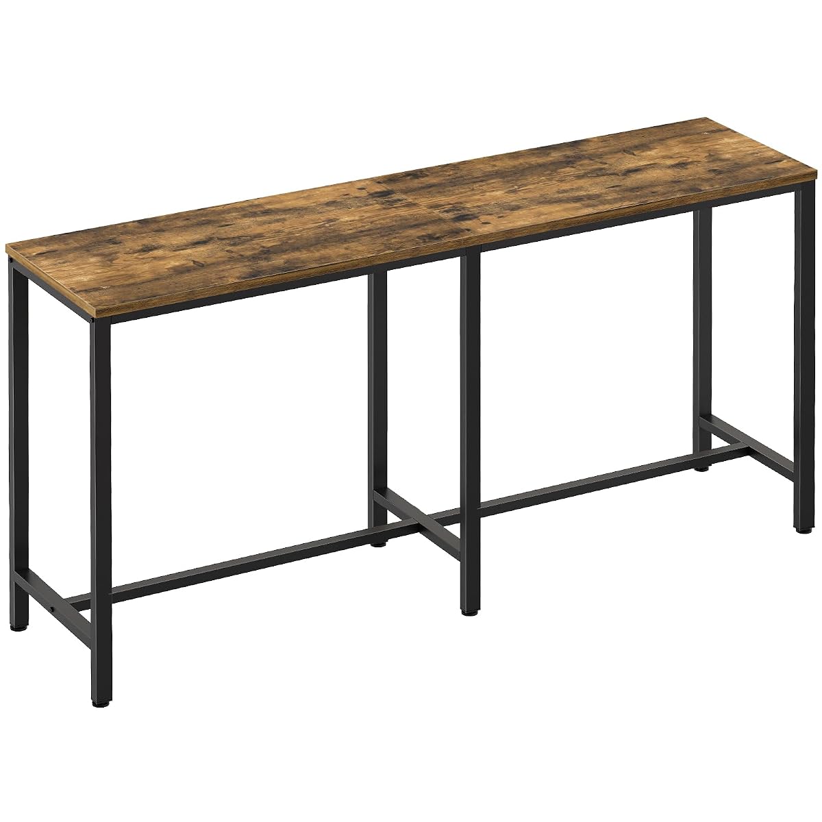 70.8" Long Bar Table, Counter Bar Height Table, High Top Table, Rectangular Hightop Bar Pub, for Kitchen, Living Room, Entryway, Rustic Brown and Black BT08BR